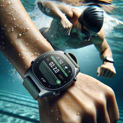 GreenSync Smartwatch while swimming