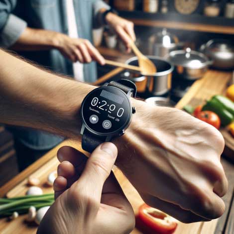 GreenSync Smartwatch while cooking